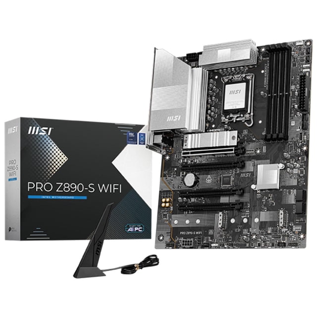 Tarjeta Madre MSI PRO Z890-S WIFI BLACK LGA 1851 4x DDR5 3x M.2 PCIe 5.0 USB-C WIFI 7 BT 5.4 ATX