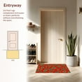 thumbnail image 3 of ODIKA 8'x8' Machine Washable Non-Slip Area Rug, Interlocking Wave Design with Artistic Sun Motifs High Traffic Rug, Red, 392652, 3 of 5