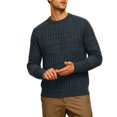 thumbnail image 2 of Miqool Men's Cable Knit Fitted Sweaters Casual Trendy Crew Neck Long Sleeve Fall Winter Chunky Pullover Sweater, 2 of 5