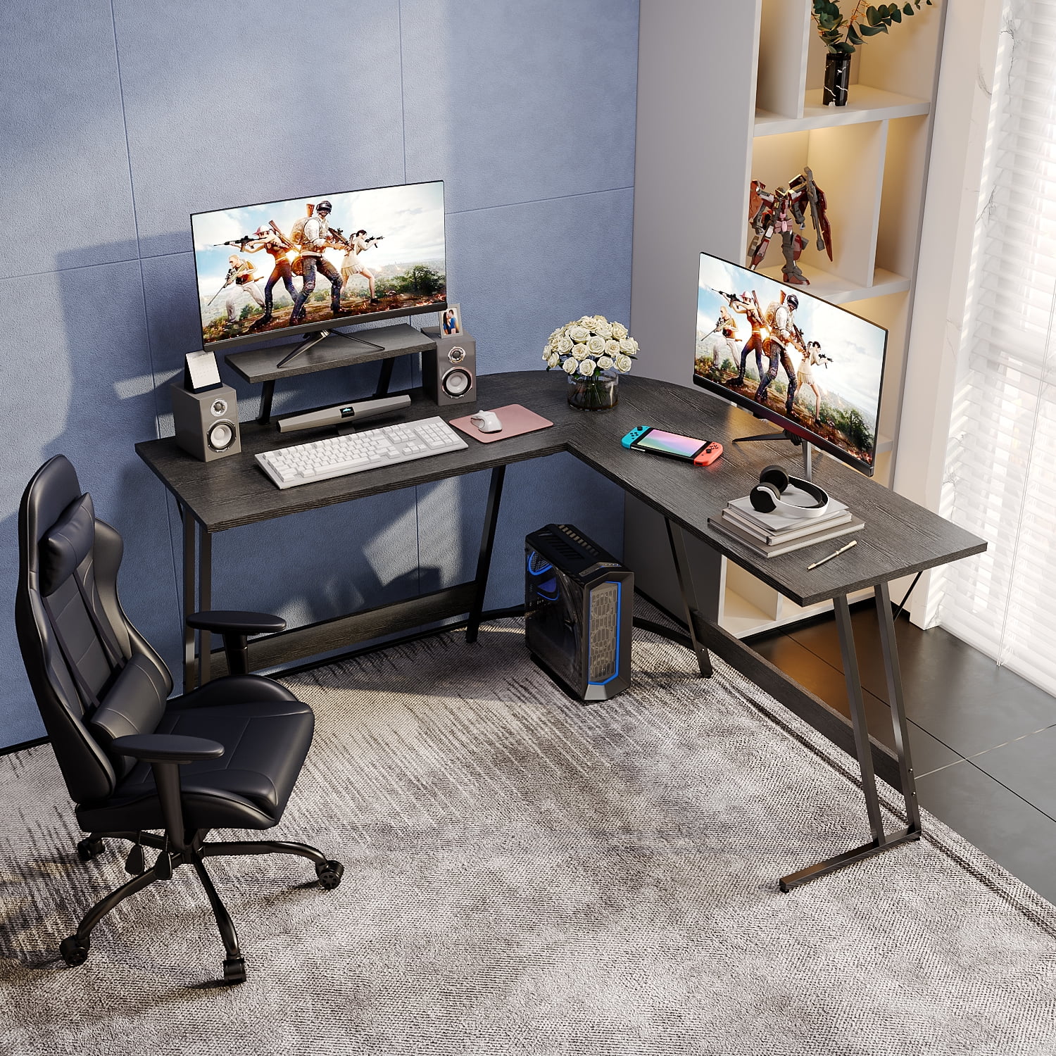 Homall L-Shaped Gaming Desk 51 Inches Corner Office Desk with Removable ...