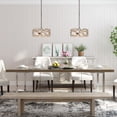 thumbnail image 5 of LNC 3-Light Farmhouse Drum Wooden Chandelier for Kitchen Island, 5 of 12