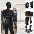 thumbnail image 3 of Kinbor Full Body Mannequin Set- 73 Inches Male Mannequin Full Body + 70 inches Female Body Model Stand Realistic Display Metal Base for Retail Clothing Shops, Clothing Design(Black), 3 of 8