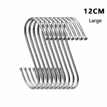 

10PCS Stainless Steel S Hooks Kitchen Meat Pan Utensil Clothes Hanger Hanging