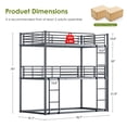 thumbnail image 5 of Leumius Triple Bunk Bed for 3 Kids/Teens,Bunk Bed Twin Over Twin Over Twin,Heavy Duty Metal Bed Frame with Guardrail and Ladder, No Box Spring Needed,Black, 5 of 10
