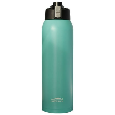 Flip Top Drink Aquatix (Turquoise, 32 Ounce) Pure Stainless Steel Double Wall Vacuum Insulated Sports Water Bottle with Convenient Flip Top - Keeps Drinks Cold for 24 Hours, Hot for 6 Hours ()