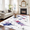 thumbnail image 2 of 5'x7' Area Rugs for Living Room Bedroom, Purple Blue Diamond Washable Rug Carpet Runner Indoor Outdoor, Modern Geometric Middle Century Non Slip Floor Mats Area Rug for Kitchen, Nursery, 2 of 8
