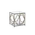 thumbnail image 4 of American Home Classic Edward Modern Metal/Glass Side Table in Brushed Brass, 4 of 5