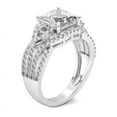 thumbnail image 6 of Oryn Jewelry Princess Cut 1.9 Ct Cushion Style Band - 14K White Gold Plated 3 Stone Moissanite Ring - Vintage Split Shank Engagement Jewelry, 6 of 6
