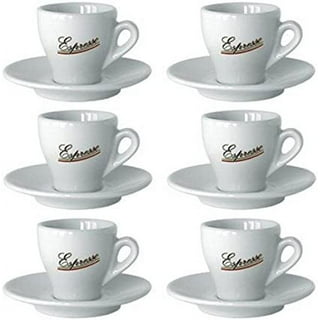 Hasense Espresso Cups and Saucers Set of 6, Stackable Demitasse Cups with  Handle for Latte, Cappucci…See more Hasense Espresso Cups and Saucers Set  of