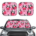 thumbnail image 6 of Lsque Panda Heart Valentine Pink 2 PCS Windshield Sun Shade | CarFoldable Window Covers | Car Accessories Reflect UV for Universal Cars SUV Truck | Large, 6 of 7