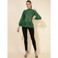 thumbnail image 3 of Janasya Women's Green Georgette Digital Printed Regular Top, 3 of 7