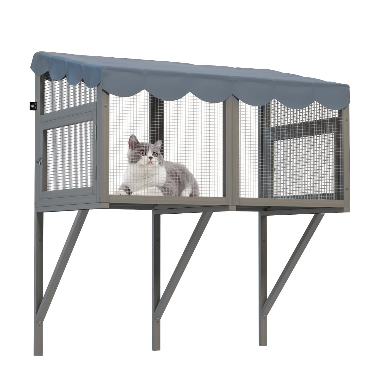 Cat Catio Window Box Enclosure  Wooden Expandable Window Perch House Secure  Comfortable Outdoor Haven for Indoor Cats  Ideal for Multi Kittens  Walmart Exclusive