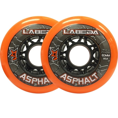 LABEDA WHEELS Inline Roller Hockey GRIPPER ASPHALT OUTDOOR ORANGE 80mm 85A (Best Inline Skate Wheels For Asphalt)
