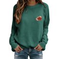 thumbnail image 2 of WCJM Women's Hoodless Sweatshirt Long Sleeve Football Fan Sweatshirt for Women Embroidered Crewneck Casual Top, 2 of 7