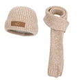 thumbnail image 2 of PureCasa Winter Knit Warm Hat Beanie Long Scarf 2 Piece Set for Women Fleece Lined Skull Caps Neck Scarves Gift Set for Women, 2 of 2
