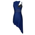 thumbnail image 4 of DPOIS Women Sleeveless Lyrical Dance Costume Modern Contemporary Dance Dress Navy Blue L, 4 of 7