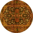 thumbnail image 1 of Ahgly Company Machine Washable Indoor Round Persian Yellow Traditional Area Rugs, 6' Round, 1 of 4