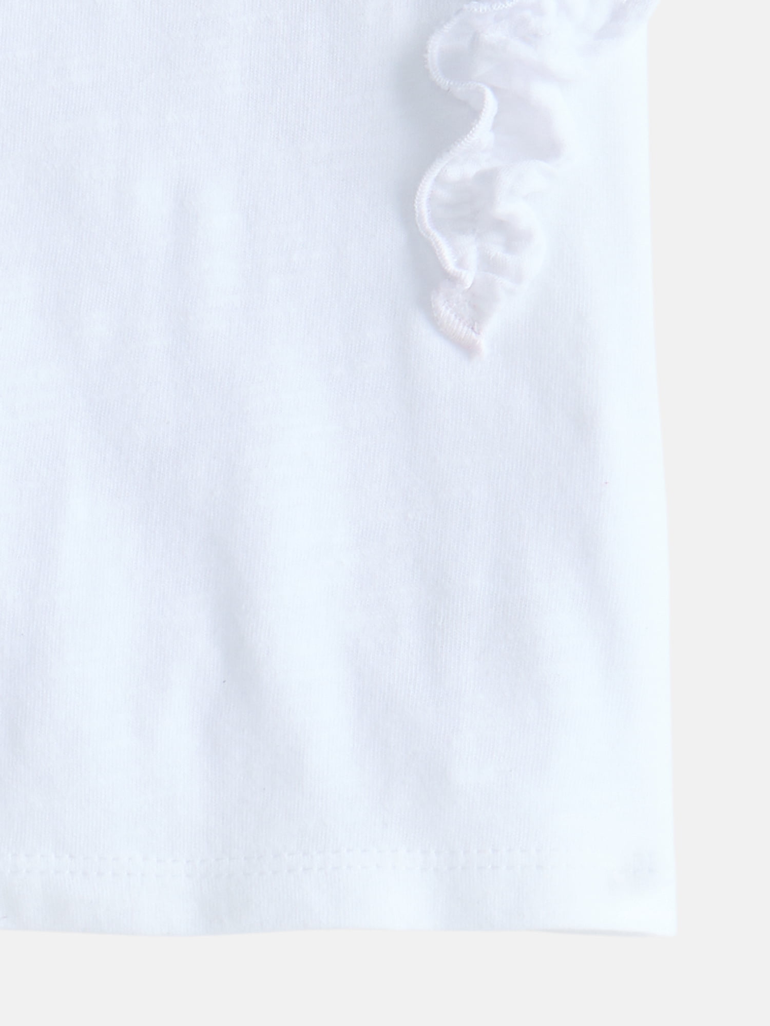 Wonder Nation Girls Cotton Top with Ruffle Sleeves, Sizes 4-18 & Plus