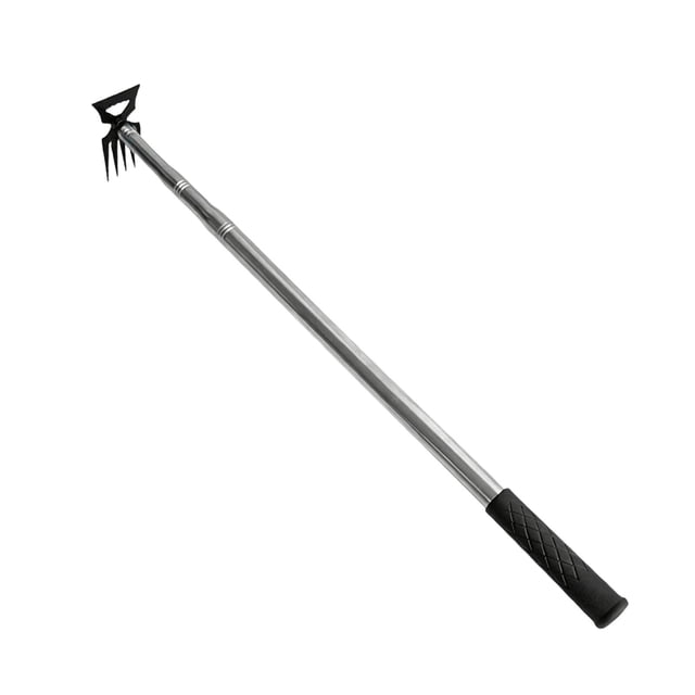 koolsoo Weed Puller Tool Hand Weed Rake Double Purpose Garden Hoe Retractable Long Handle for Lawn Landscaping Agricultural Household 6 Tines