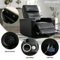 thumbnail image 5 of Bonzy Home Electric Recliner for Living Room Home Theater Seating Leather Reclining Chair Sofa Furniture with Cup Holders USB Ports and Hidden Storage, Black, 5 of 7