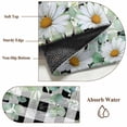 thumbnail image 6 of Round Rug 3.3Ft Washable Non-Slip, Green Eucalyptus Leaves Circle Area Rugs for Living Room Bedroom, Summer Botanical Daisy Black Plaid Indoor Floor Mats Carpet Runner for Home Decor Aesthetic, 6 of 8