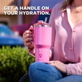 thumbnail image 3 of Swiss Tech Becher Pink NBCF 30oz Water Bottle with Handle, Triple-Wall Copper Lined, Leak Proof, 3 of 16