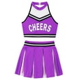 thumbnail image 3 of MSemis Kids Girls 2PCS Cheer Leader School Uniform with Pleated Mini Skirt Set, 3 of 5