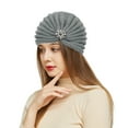 thumbnail image 3 of Herrnalise Women's round bead accessories hat woolen hat knitted hat bohemian toe cap, 3 of 5