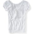 thumbnail image 1 of Aeropostale Blusa campesina con ojales sólidos para mujer, blanco, grande, 1 of 1