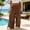 Brown, variant on Olyvenn Women's Linen-Blend Wide Leg Pants, Elastic Drawstring Waist, Adjustable Cuffs, Casual Trousers with Pockets Blue M