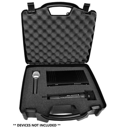 CASEMATIX STUDIOCASE Customizable Carrying Travel Storage Case Designed to fit Wireless Mic Transmitter Microphone Systems from Shure , Sennheiser , Audio-Technica , AKG , Nady , Pyle and