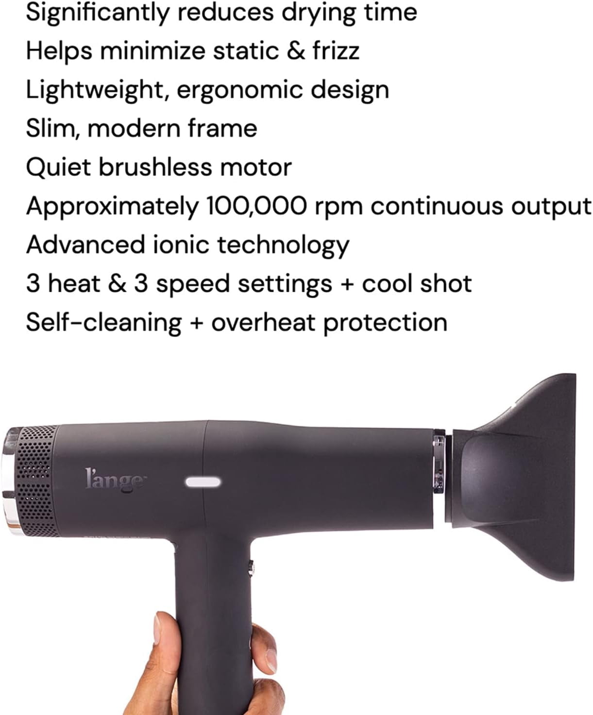 L'ange Hair Le Styliste Luxury Hair Dryer | Silent Brushless 1875W | 4X Faster Drying & 3 Settings