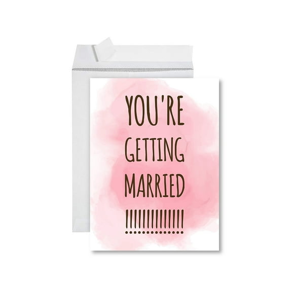 Koyal Wholesale Funny Wedding Jumbo Card, You're Getting Married Blank Congratulations Greeting Card with Envelope, 1-Pk