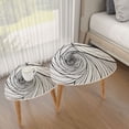 thumbnail image 3 of Set of 2 Triangle End Table Curved Lines Repetitive Shapes Monochromatic Scheme Set of 2 Side Tables End Tables, Nesting Tables for Living Room, 3 of 5
