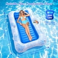thumbnail image 2 of Tumbona inflable para adultos Pool Float MoKo con barra de hielo Blue Leaf, 2 of 7