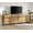 Oak, variant on WAMPAT 94.5" TV Stand with Doors,Modern TV Stand for TVs up to 110 Inch,3 Packs Wood Entertainment Center with Adjustable Shelves & Metal Base.
