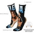thumbnail image 5 of Selena Quintanilla Socks Mid-Calf Athletic Socks Crew Socks Boot Socks Dress Socks Funny Novelty Cotton Socks Gifts for Women Men, White, 5 of 6