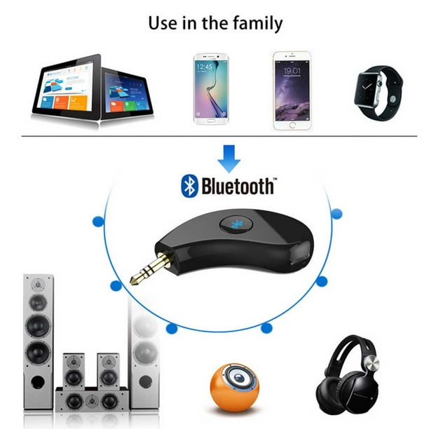 Adaptateur Bluetooth auxiliaire de voiture portable, adaptateur audio mains  libres pour récepteur Bluetooth, kits de voiture Bluetooth avec récepteur  auxiliaire sans fil 3,5 mm 