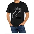 thumbnail image 1 of Camisa de algodón cómoda con estampado de renos para hombre, estilo casual, de calle, elástica, de cuello redondo, para verano, para adultos, hombres, mujeres, adolescentes, jóvenes., 1 of 6