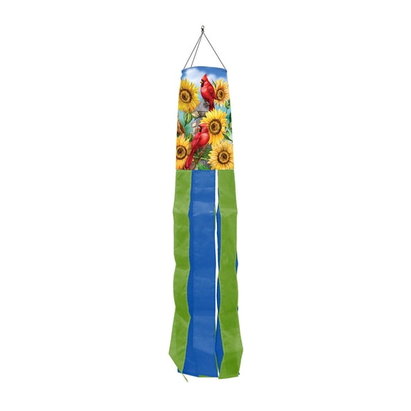 Briarwood Lane Summer Cardinals and Sunflowers Windsock Wind Twister 40x6 For Summer Wind Spinner