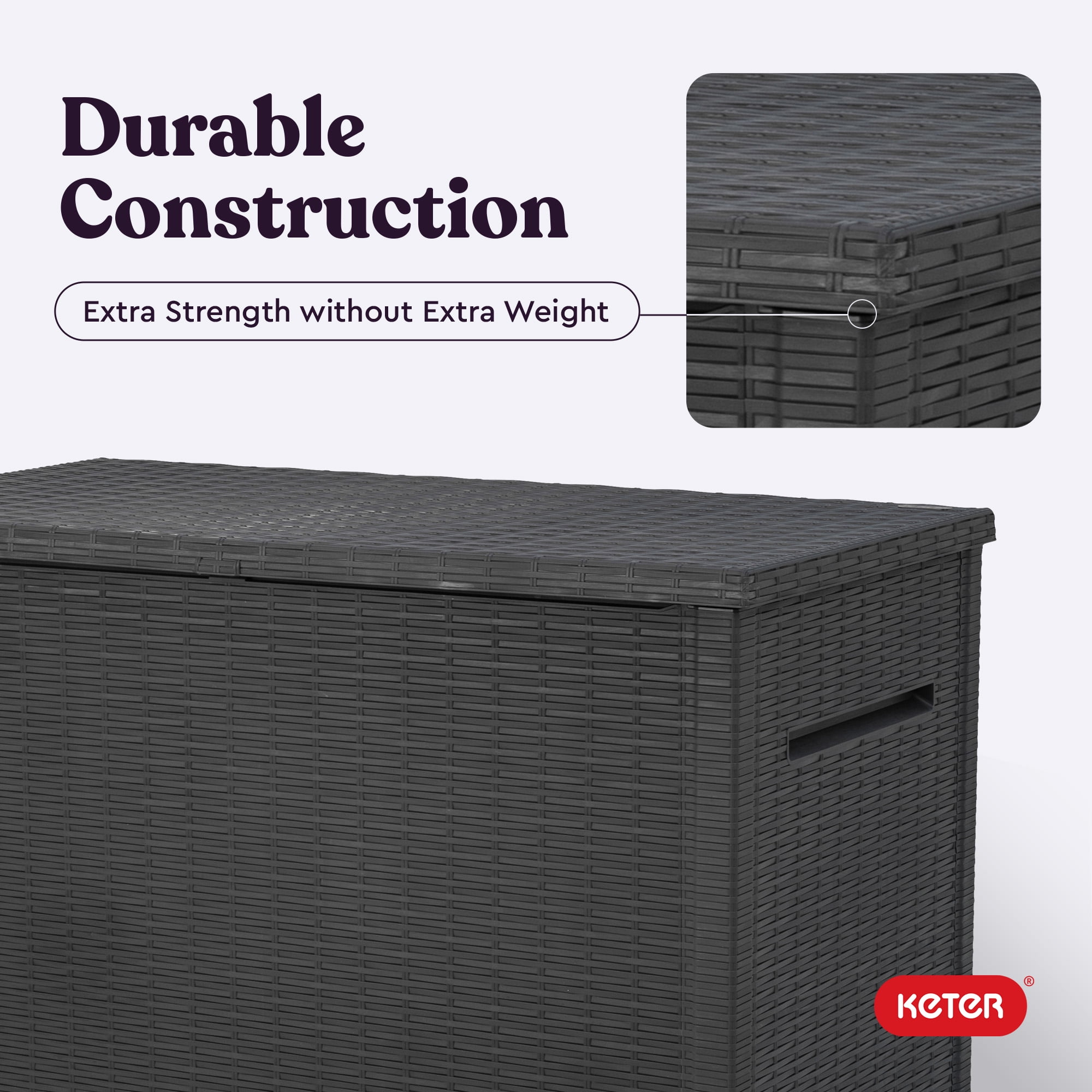 Keter Java 230 Gallon XL Durable Resin Outdoor Deck Box Storage Organization, Grey