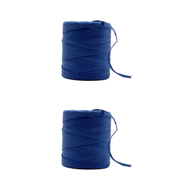 Wweixi Fiber Raffia Paper Yarn For Long-lasting DIY Projects Sturdy And Durable Natural Paper Ribbon sapphire blue 2Set