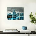 thumbnail image 2 of Acheng  Wall Decor Living Room Modern City Chicago Skyline Pictures Canvas Wall Art for Bedroom Poster for Office Farmhouse  Wood Framed Night Scene Prints Paintings for Home 16x12inch, 2 of 6