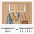 thumbnail image 5 of Perchero para puerta con 6 ganchos móviles, toallero, perchero, brazos largos mejorados para accesorios de baño (plateado), 5 of 5