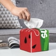 thumbnail image 6 of Lsque Watermelon Hello Summer Printed Tissue Box Cover Holder, Facial Paper Organizer Dispenser,Square with Bottom Belt, PVC Leather Decorative Organizer, 6 of 8