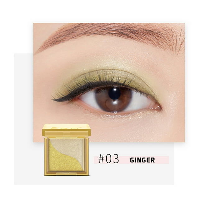 ZZkhGO Glazed Two Color Eye Shadow, Long Lasting Pigmented Lazy Eyeshadow, Compact Makeup Palette without Brush