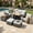Light Gray, variant on ODELIO 7-Piece All-Weather Willow Outdoor Conversation Set, 55000 BTU Fire Pit Table, Multifunctional Patio Set for Porch, Terrace & Backyard