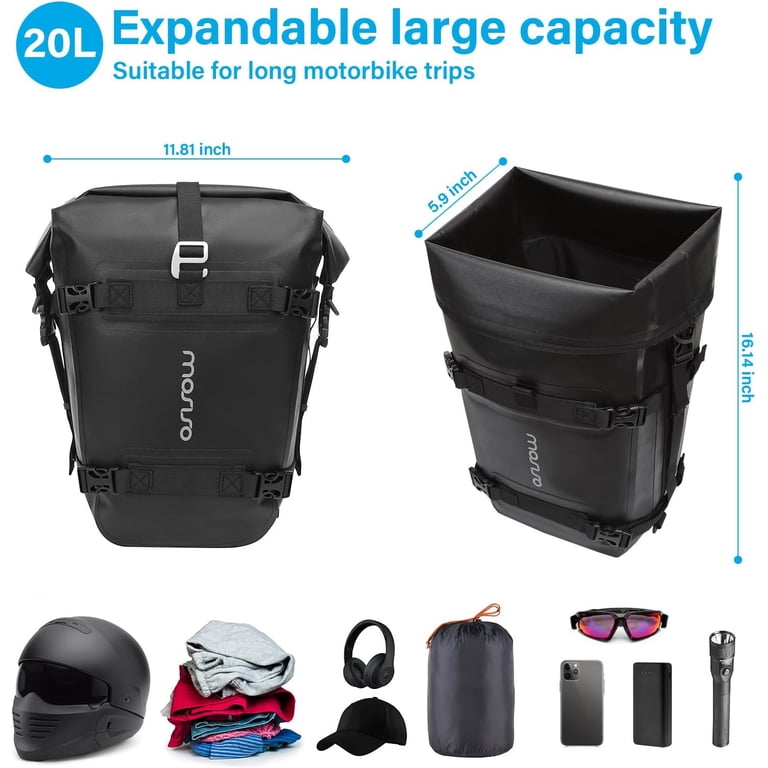 Waterproof Motorcycle Tail Bag – 10L Multifunctional Storage Saddle Bag | Converts To Shoulder Bag Or Handbag