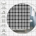 thumbnail image 5 of Black and White Buffalo Plaid Shower Curtain for Bathroom Decor Rustic Farmhouse Plaid Checkered Shower Curtains Set for Bath Decoration with Hooks 72x84 Inch Waterproof Fabric Bath Curtains, 5 of 6