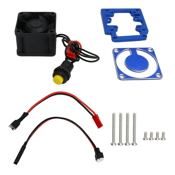 MAYUJIAA RC Motor Cooling Fan Aluminum 4028 High Speed Motor Heat Sink for Traxxas 1/8 4WD for Sledge Monster Truck 95076 4 Dark Blue HW313-35735